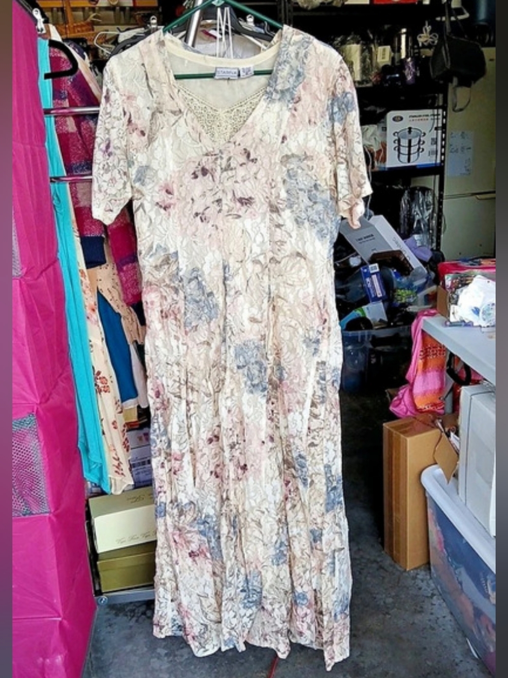 Vintage Starina Floral Lace Maxi Dress
